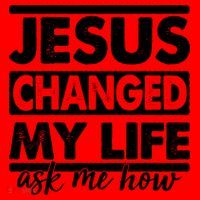 Jesus Changed My Life Ask Me How Santa Hat thumb 1