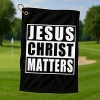 Jesus Christ Matters Christian Golf Towel thumb 1