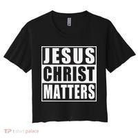 Jesus Christ Matters Christian Women's Crop Top Tee thumb 0
