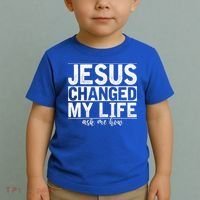 Jesus Changed My Life Asked Me How Christ Devotee Jesus Toddler T-Shirt thumb 2