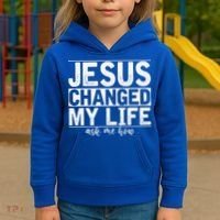 Jesus Changed My Life Asked Me How Christ Devotee Jesus Kids Hoodie thumb 3