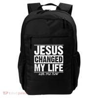 Jesus Changed My Life Ask Me How Backpack thumb 0