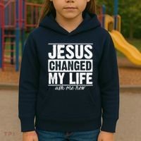 Jesus Changed My Life Ask Me How Kids Hoodie thumb 3