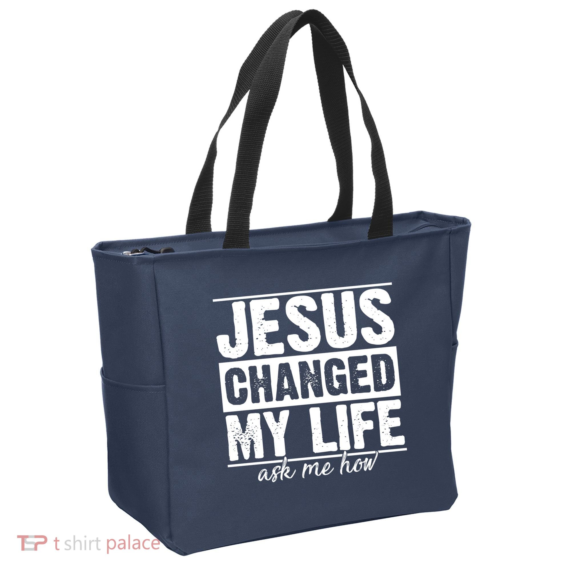 Jesus Changed My Life Ask Me How Tote Bag