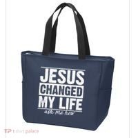 Jesus Changed My Life Ask Me How Tote Bag thumb 3