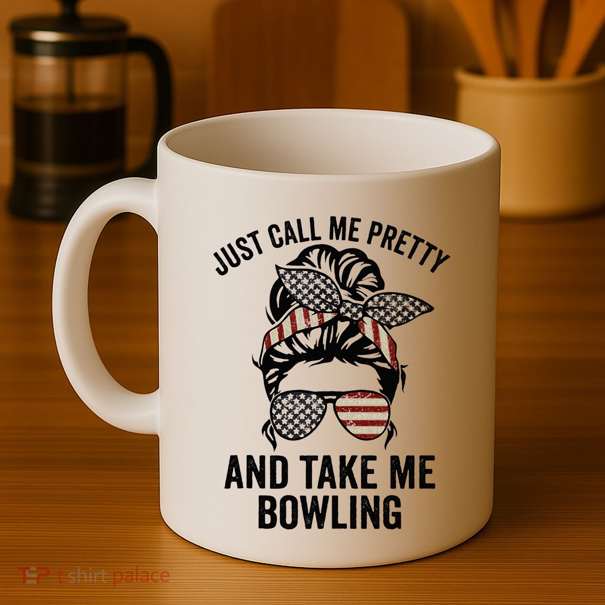 Just Call Me Pretty And Take Me Bowling Funny Mom Bowler Coffee Mug