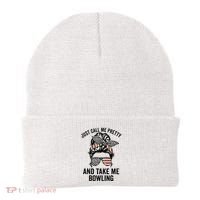 Just Call Me Pretty And Take Me Bowling Funny Mom Bowler Beanie thumb 0