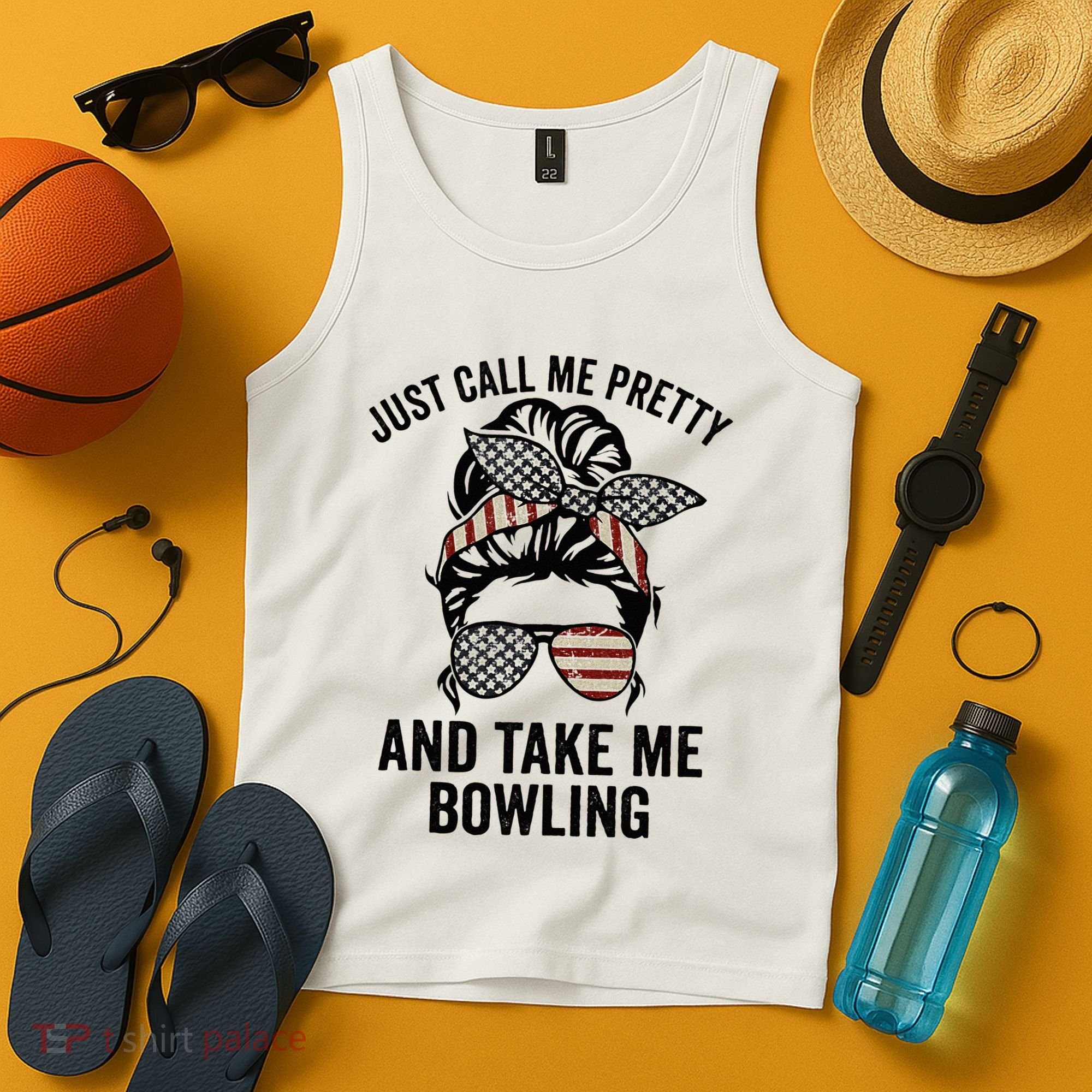 Just Call Me Pretty And Take Me Bowling Funny Mom Bowler Tank Top
