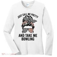Just Call Me Pretty And Take Me Bowling Funny Mom Bowler Women's Long Sleeve Shirt thumb 0