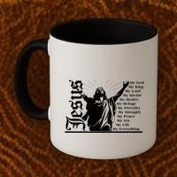 Jesus Christ My God King Lord Savior Strength Prayer Coffee Mug thumb 2