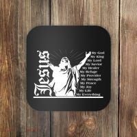 Jesus Christ My God King Lord Savior Strength Prayer Coaster thumb 0