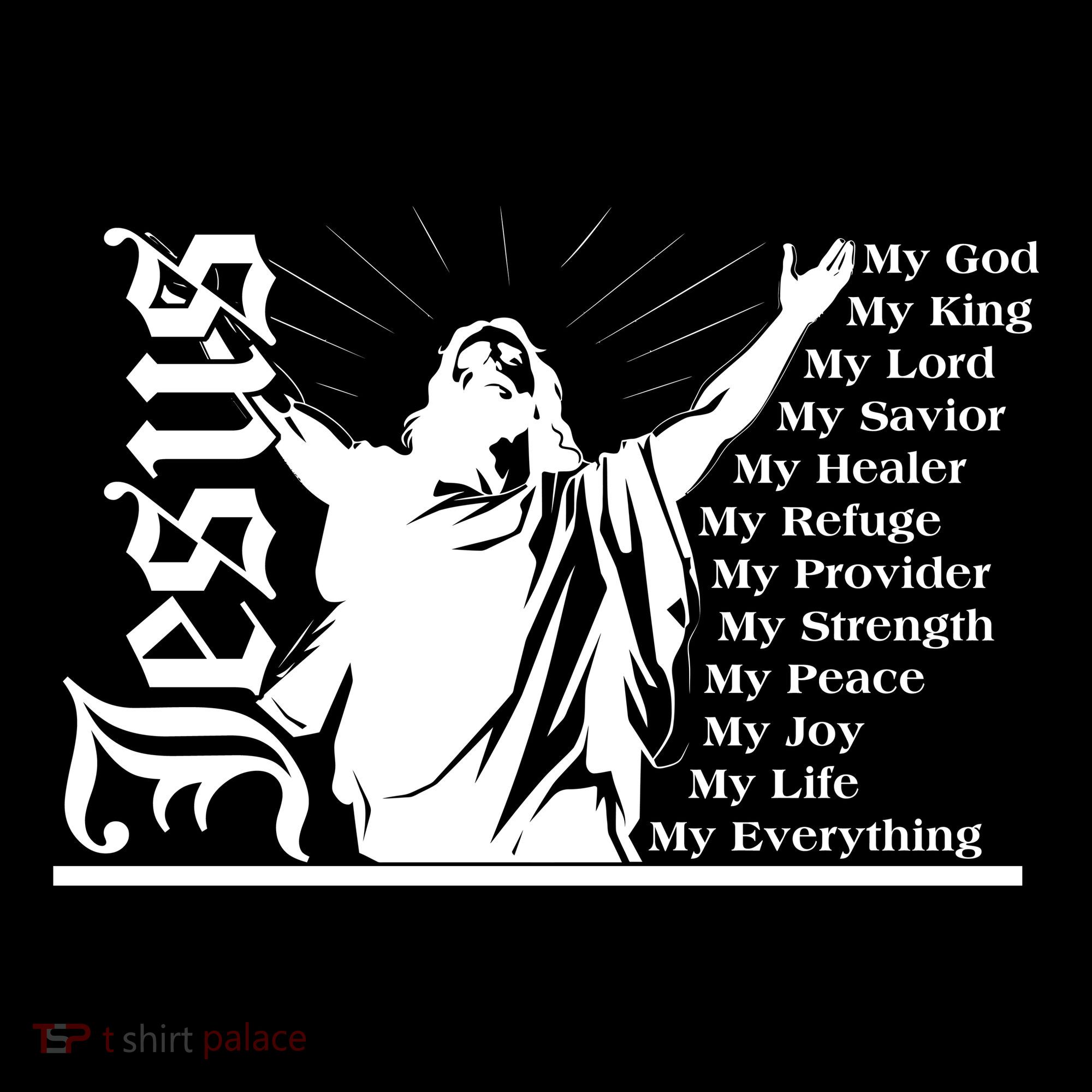 Jesus Christ My God King Lord Savior Strength Prayer Women's Tank Top