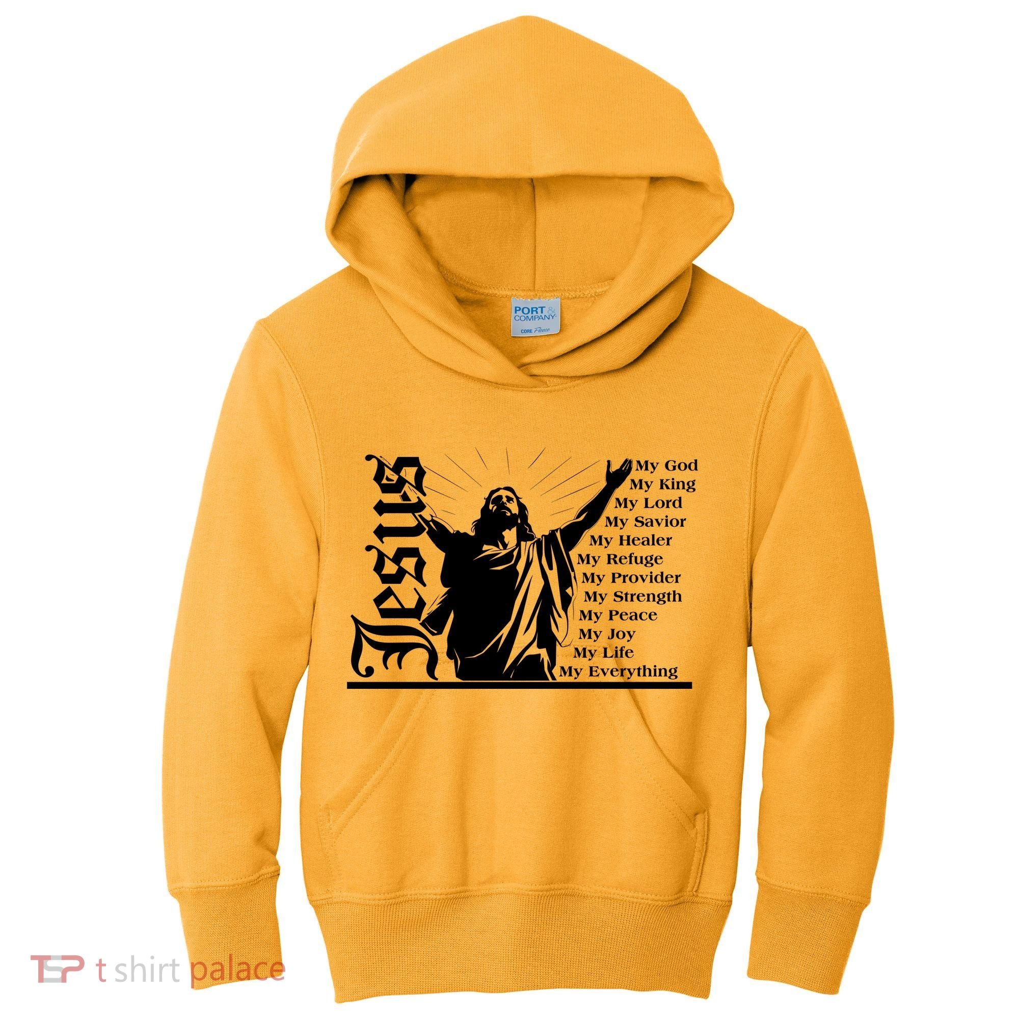 Jesus Christ My God King Lord Savior Strength Prayer Kids Hoodie