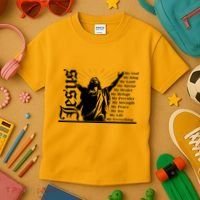 Jesus Christ My God King Lord Savior Strength Prayer Kids T-Shirt thumb 3