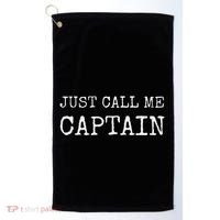 Just Call Me Captain Funny Pilo Golf Towel thumb 0