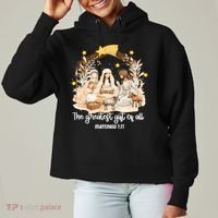 Jesus Christmas Nativity Scene Ladies Heavyweight Boxy Pullover Hoodie thumb 0