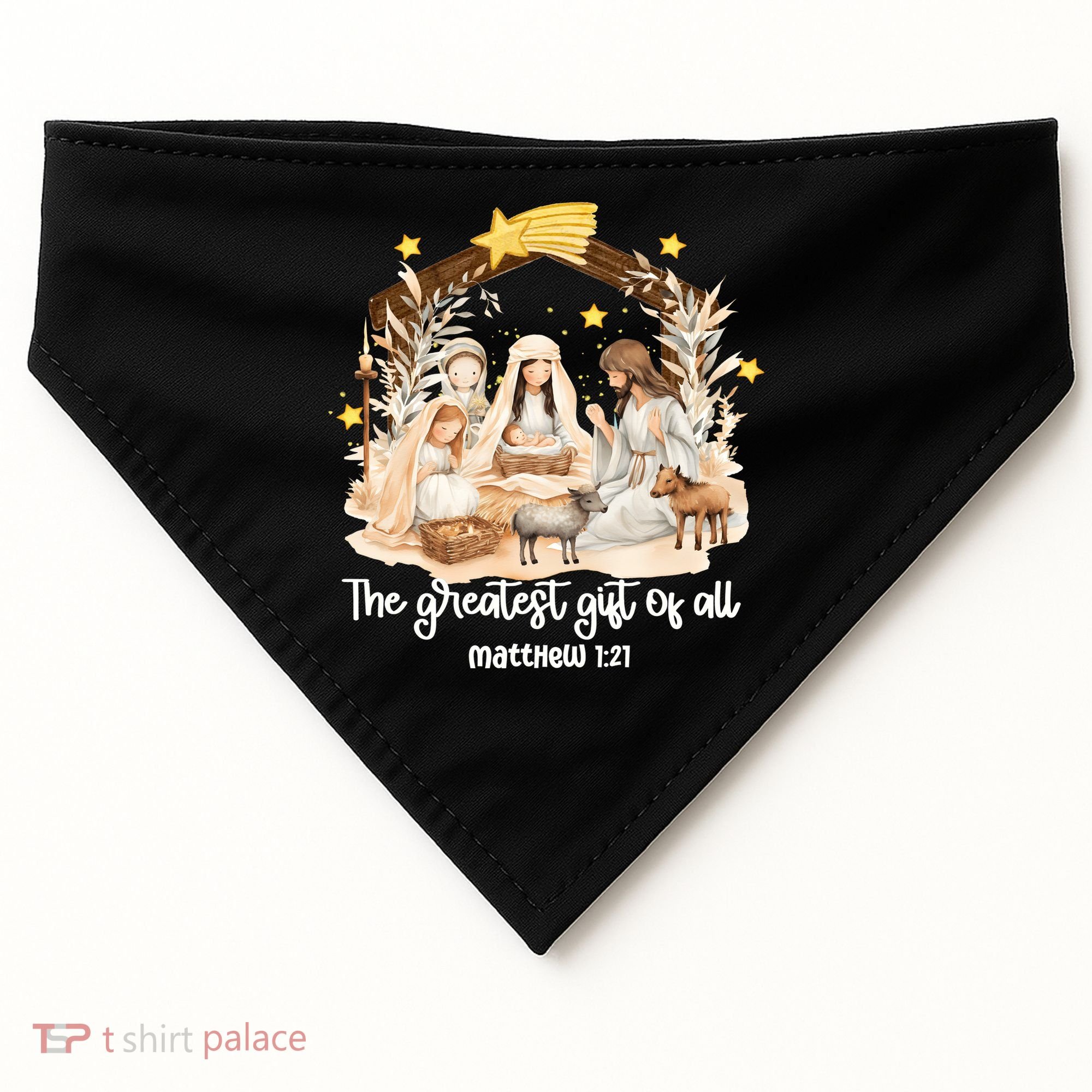 Jesus Christmas Nativity Scene USA-Made Doggie Bandana