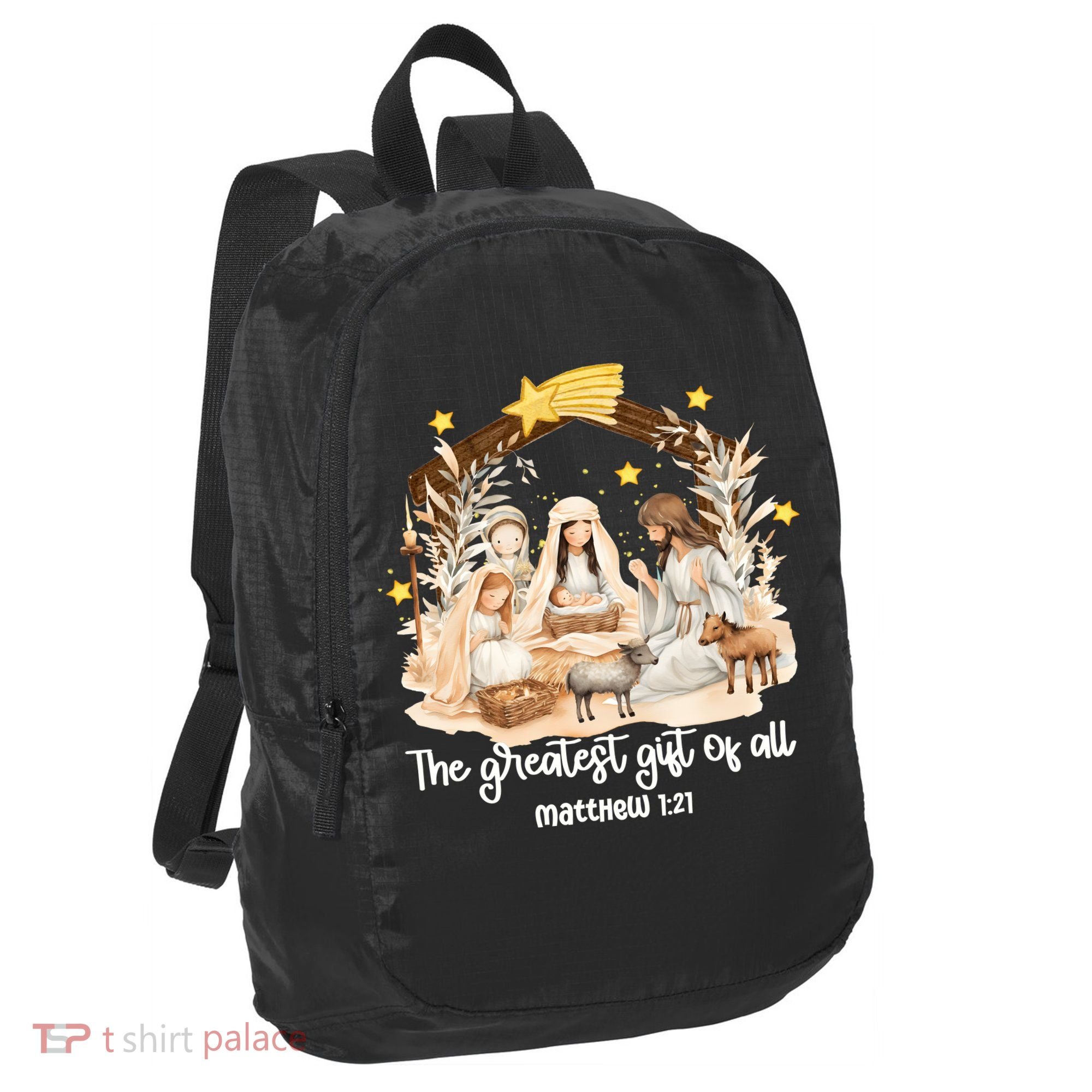 Jesus Christmas Nativity Scene Port Authority Crush Ripstop Backpack