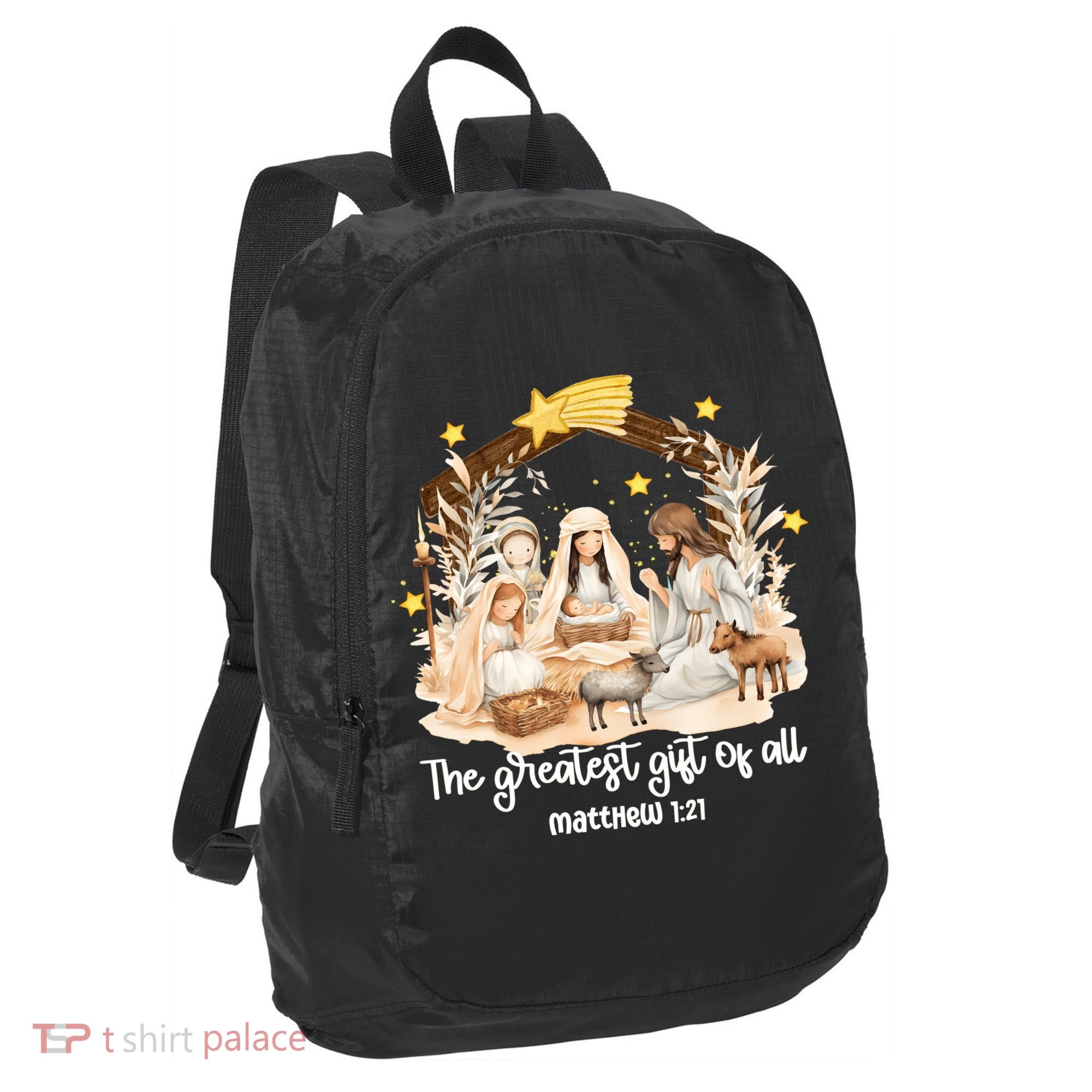 Jesus Christmas Nativity Scene Port Authority Crush Ripstop Backpack
