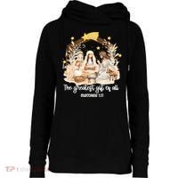 Jesus Christmas Nativity Scene Womens Funnel Neck Pullover Hood thumb 0