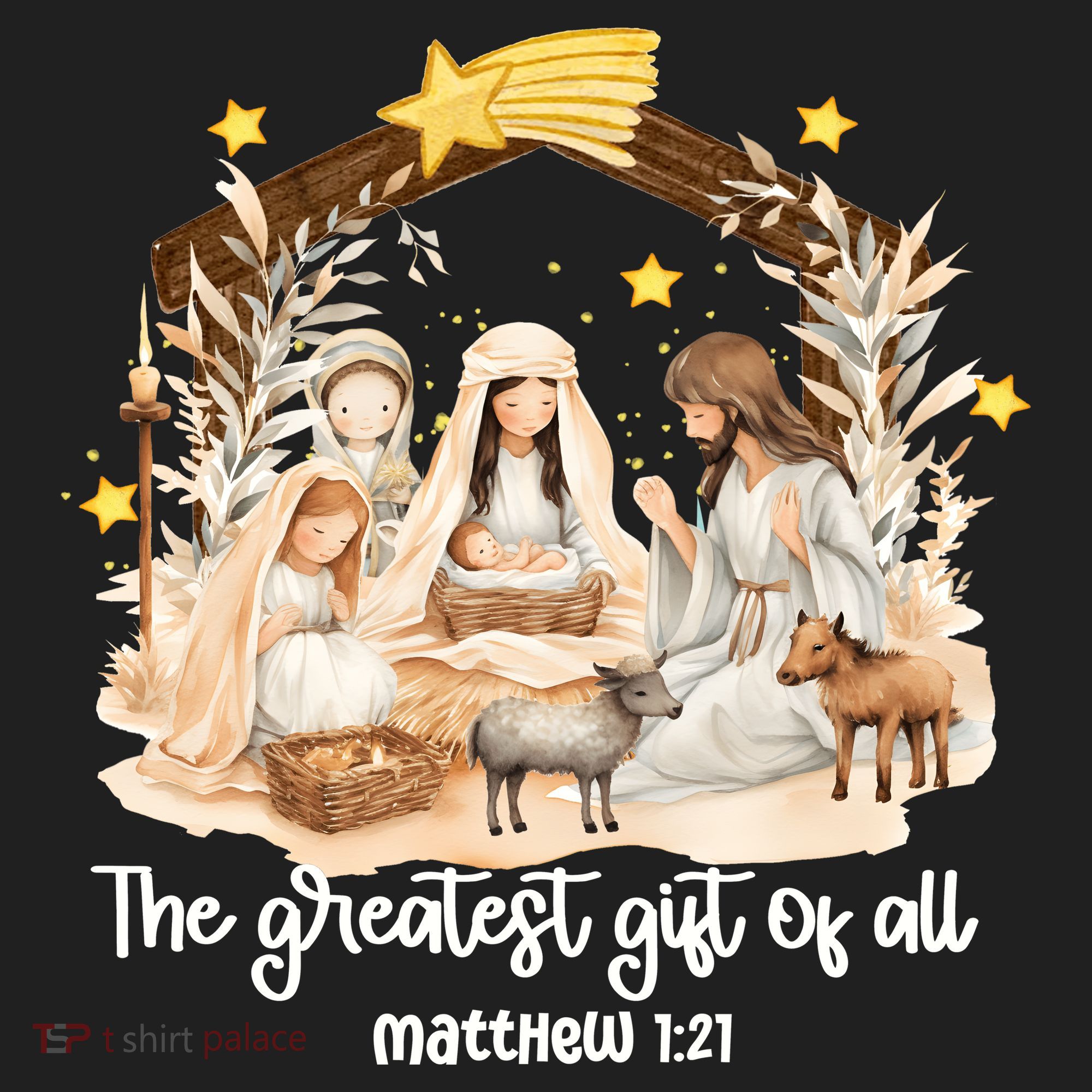 Jesus Christmas Nativity Scene Urban Oversized Heavyweight T-Shirt