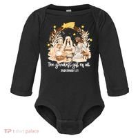 Jesus Christmas Nativity Scene Baby Long Sleeve Bodysuit thumb 0