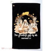 Jesus Christmas Nativity Scene Golf Towel thumb 0
