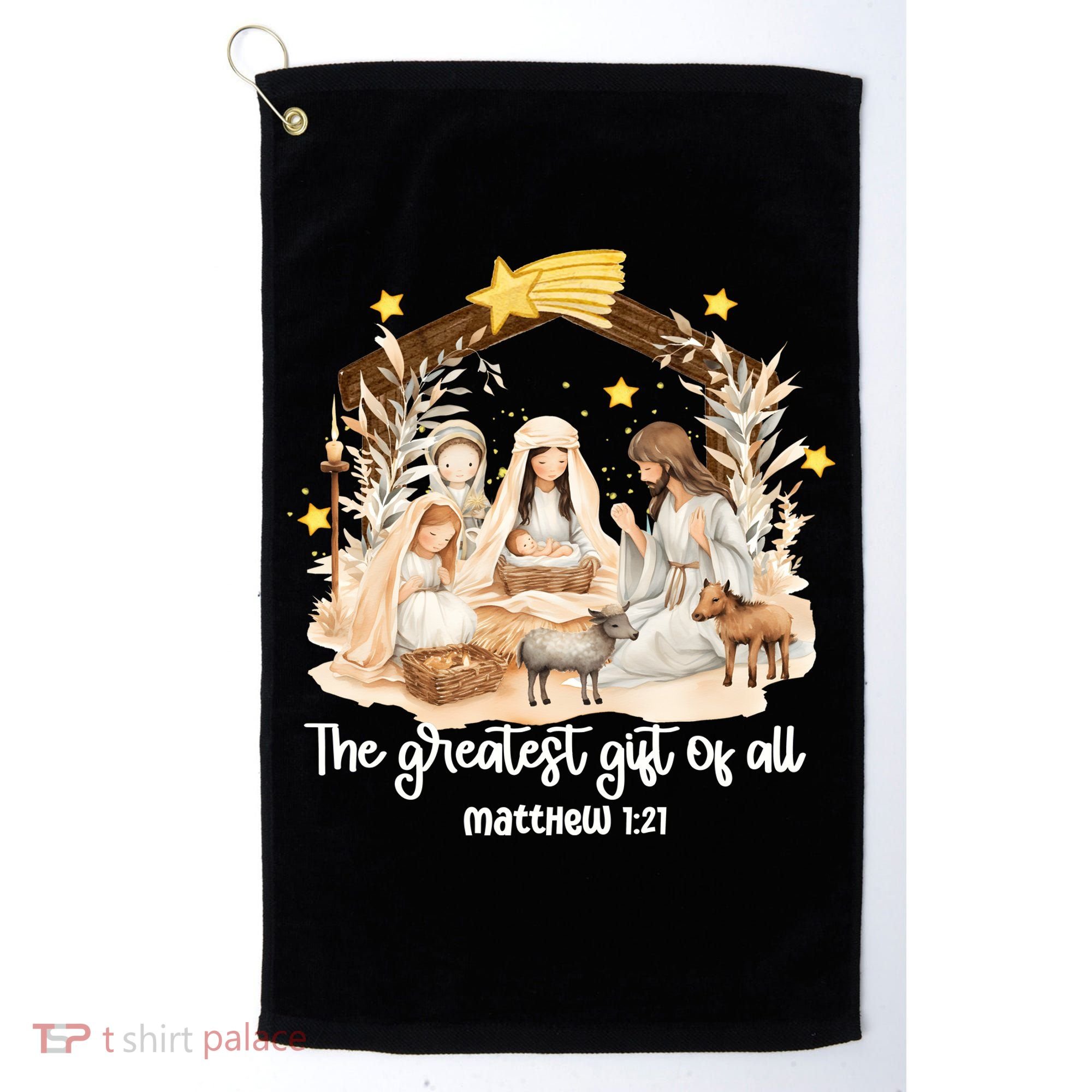 Jesus Christmas Nativity Scene Golf Towel
