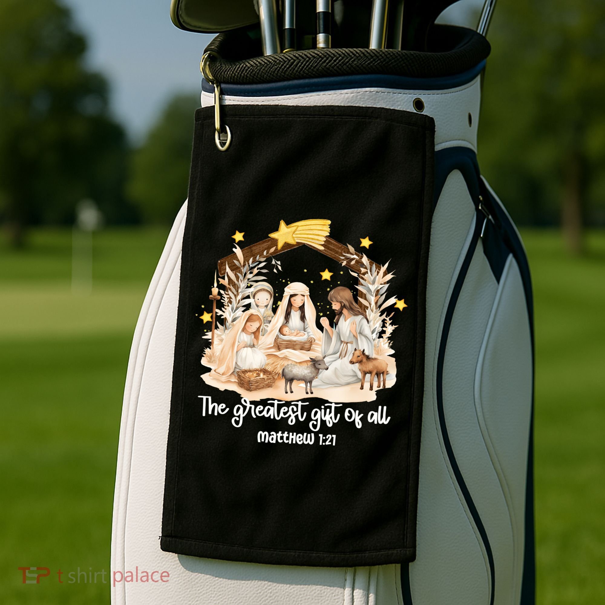 Jesus Christmas Nativity Scene Golf Towel