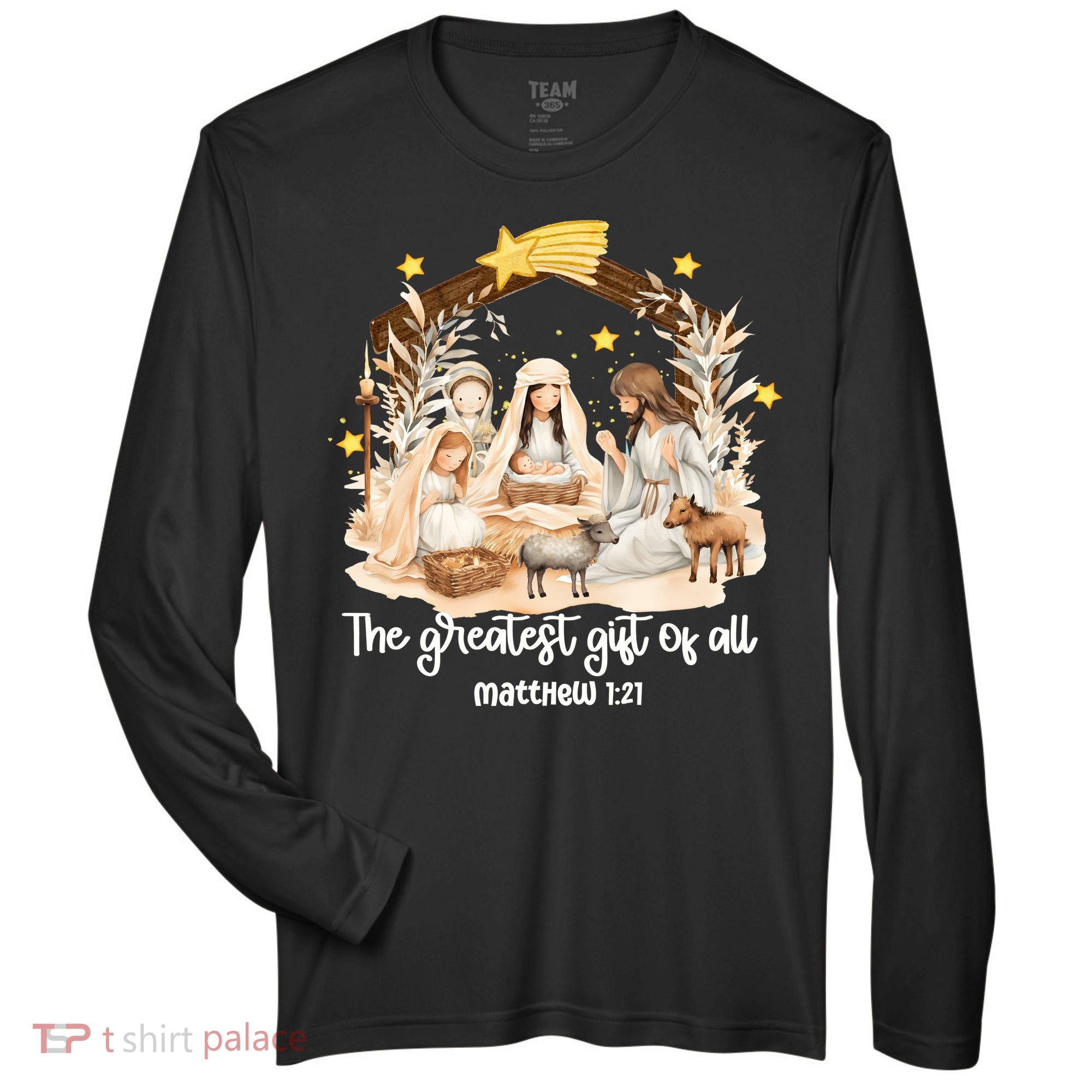 Jesus Christmas Nativity Scene Zone Performance Long-Sleeve T-Shirt