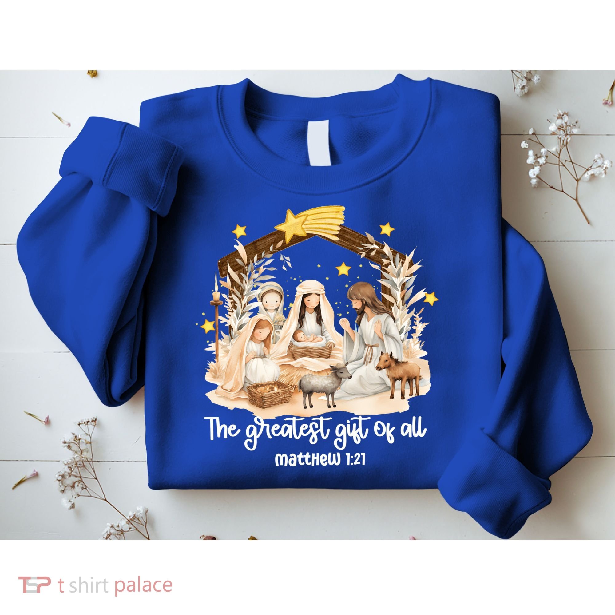 Jesus Christmas Nativity Scene Sweatshirt