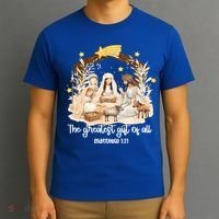 Jesus Christmas Nativity Scene T-Shirt thumb 3