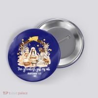 Jesus Christmas Nativity Scene Button thumb 0