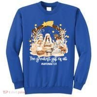Jesus Christmas Nativity Scene Tall Sweatshirt thumb 0