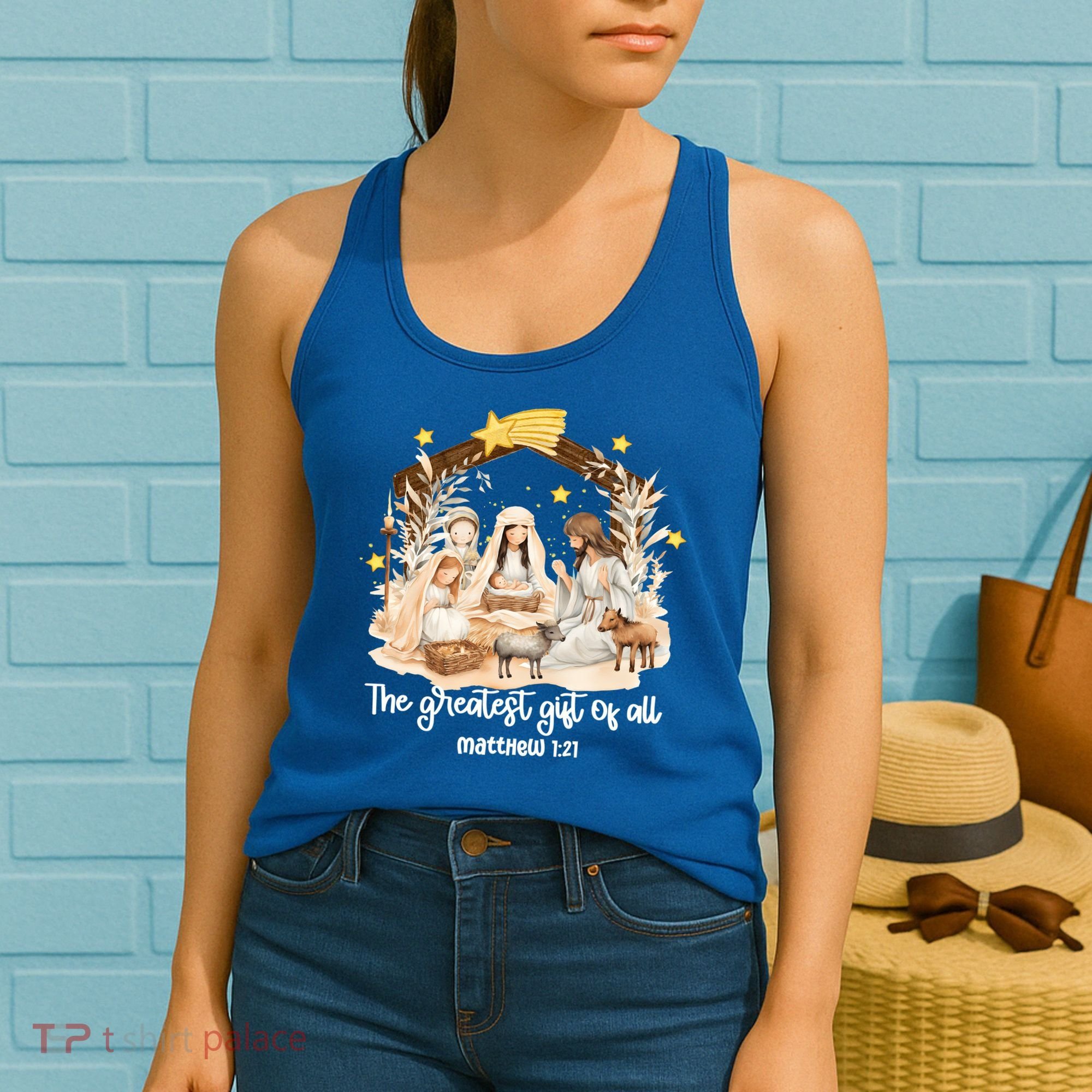 Jesus Christmas Nativity Scene Women's Tank Top