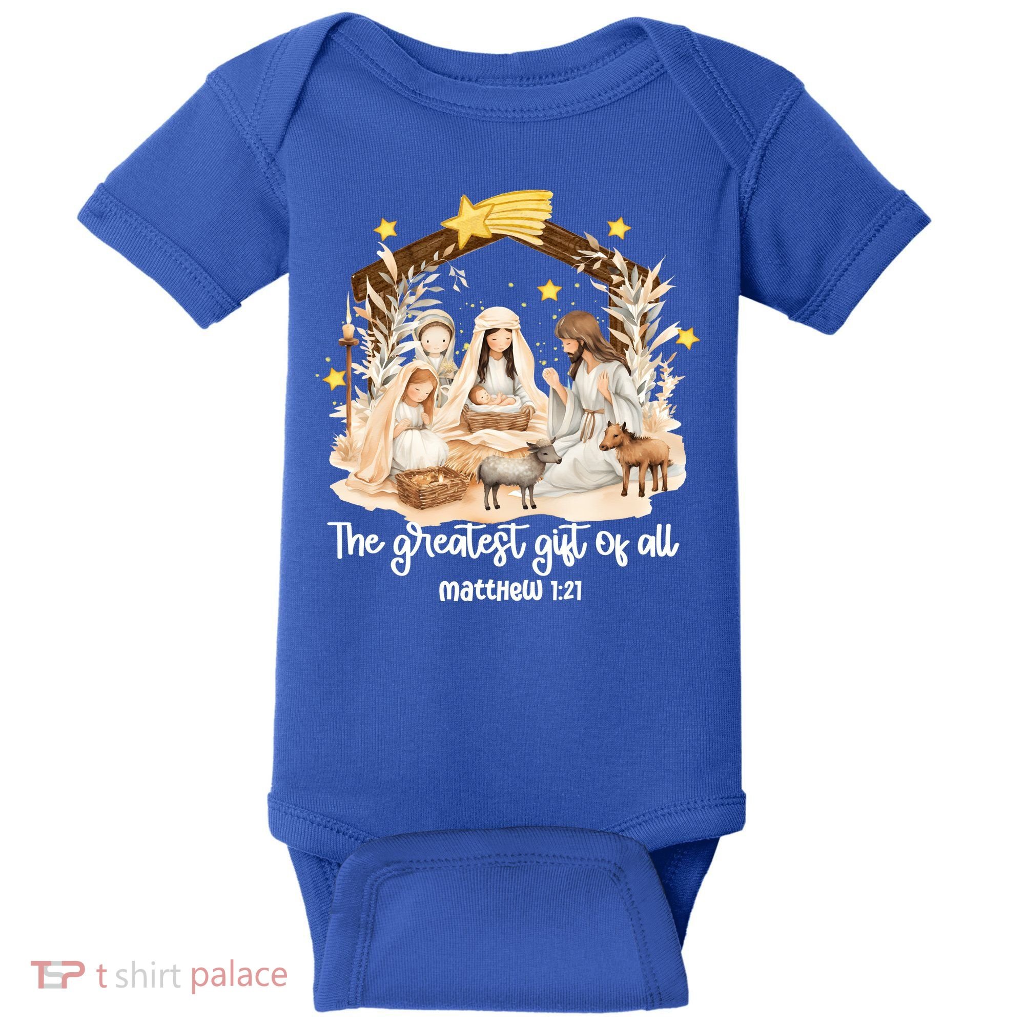 Jesus Christmas Nativity Scene Baby Bodysuit