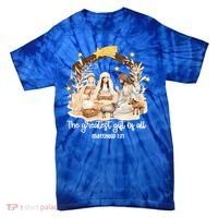 Jesus Christmas Nativity Scene Tie-Dye T-Shirt thumb 0