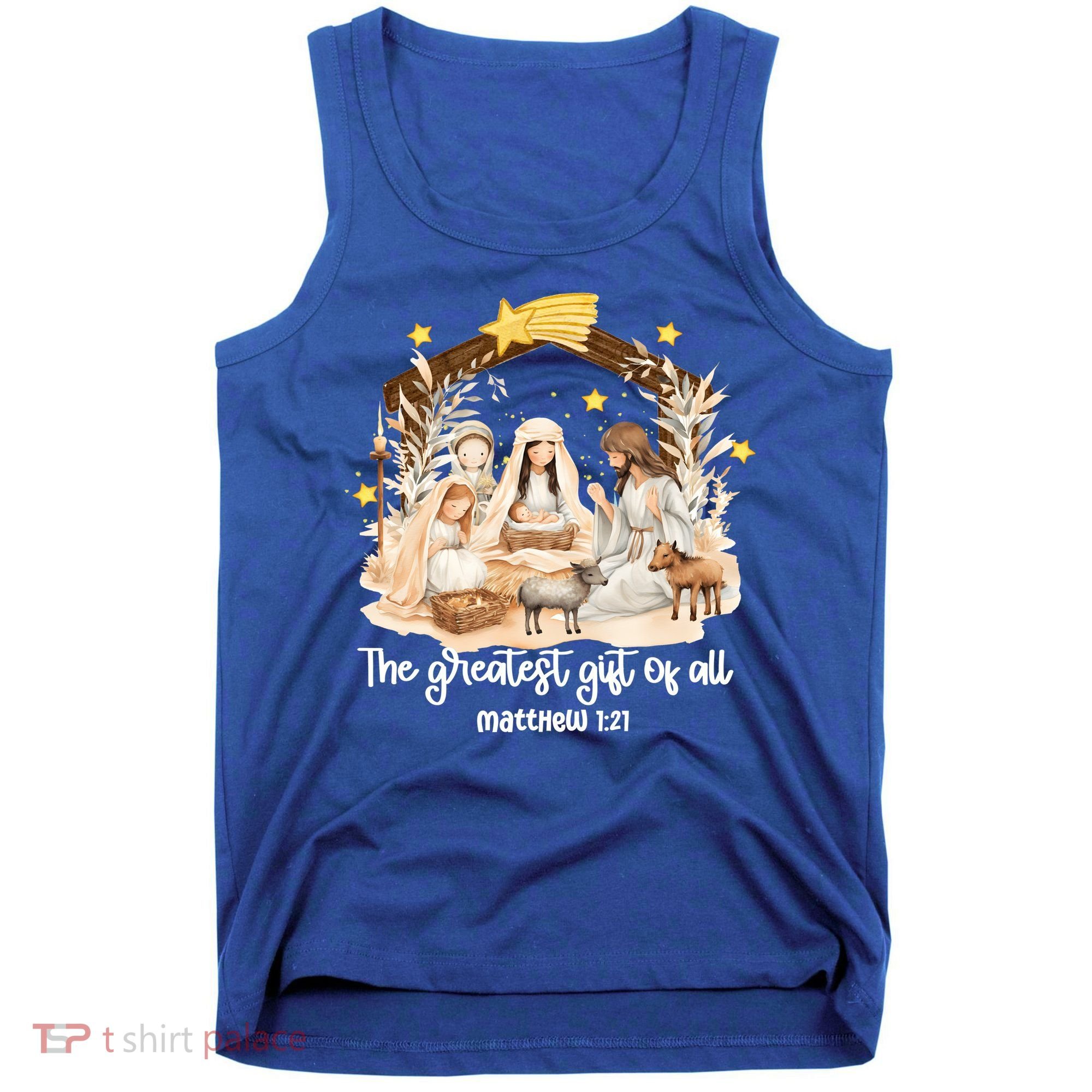 Jesus Christmas Nativity Scene Tank Top