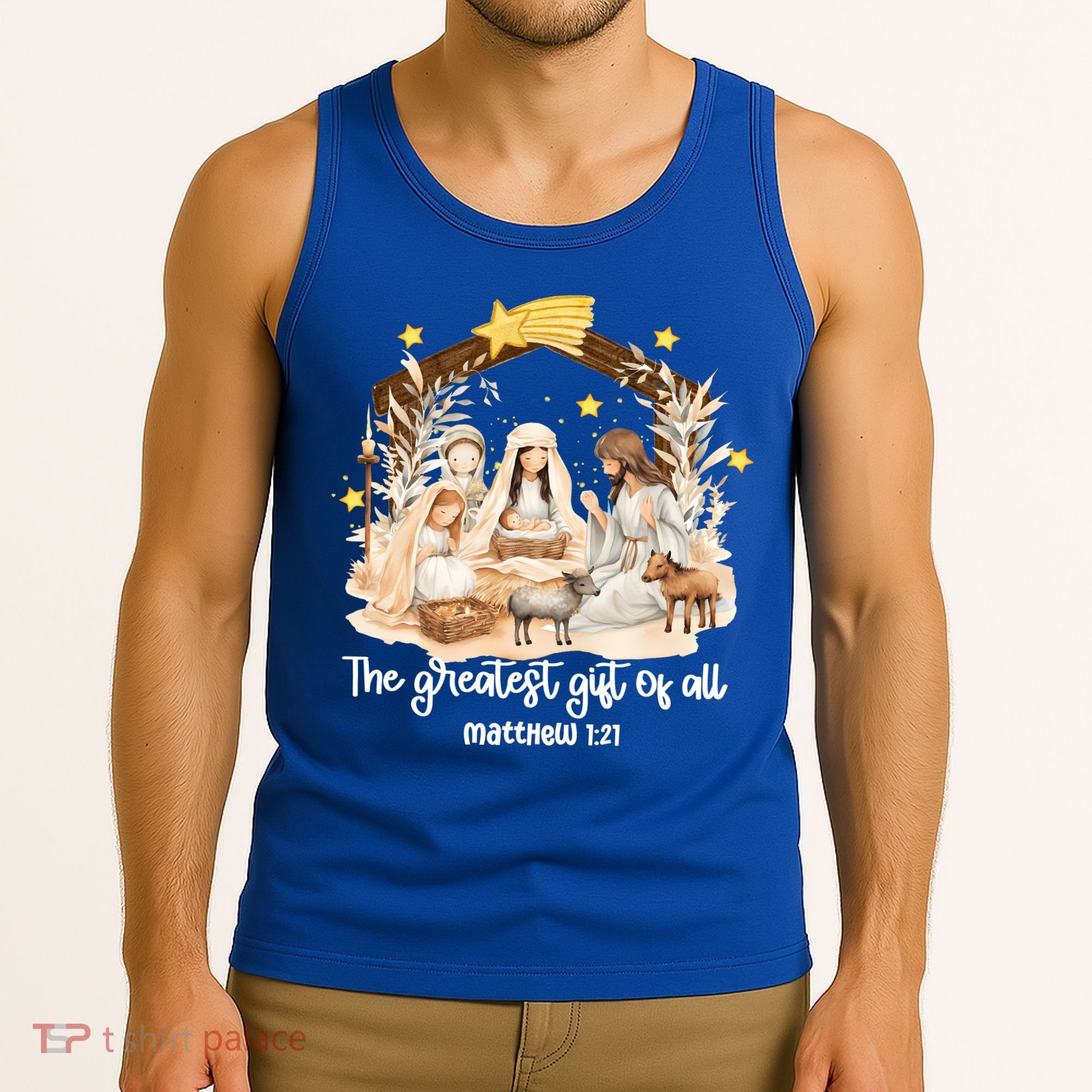 Jesus Christmas Nativity Scene Tank Top