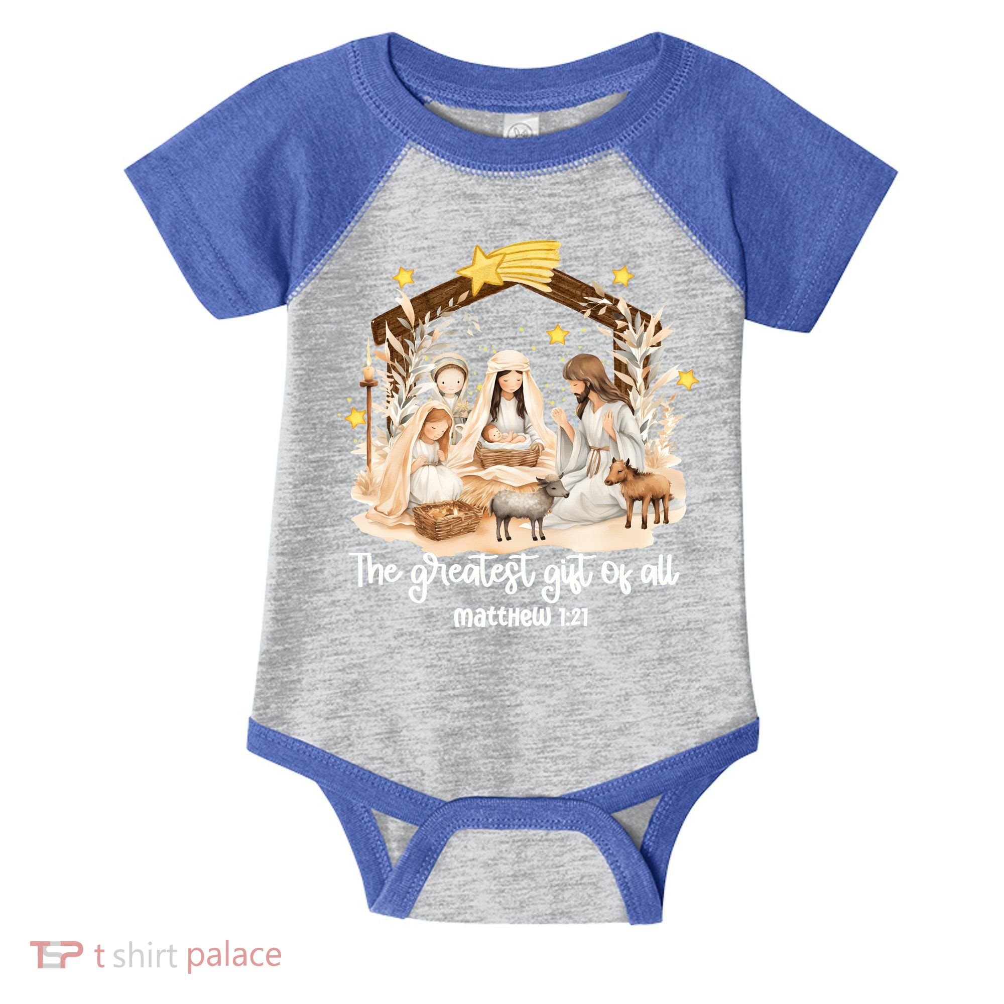 Jesus Christmas Nativity Scene Infant Baby Jersey Bodysuit
