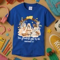 Jesus Christmas Nativity Scene Kids T-Shirt thumb 3