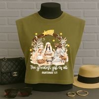 Jesus Christmas Nativity Scene Garment-Dyed Women's Muscle Tee thumb 3
