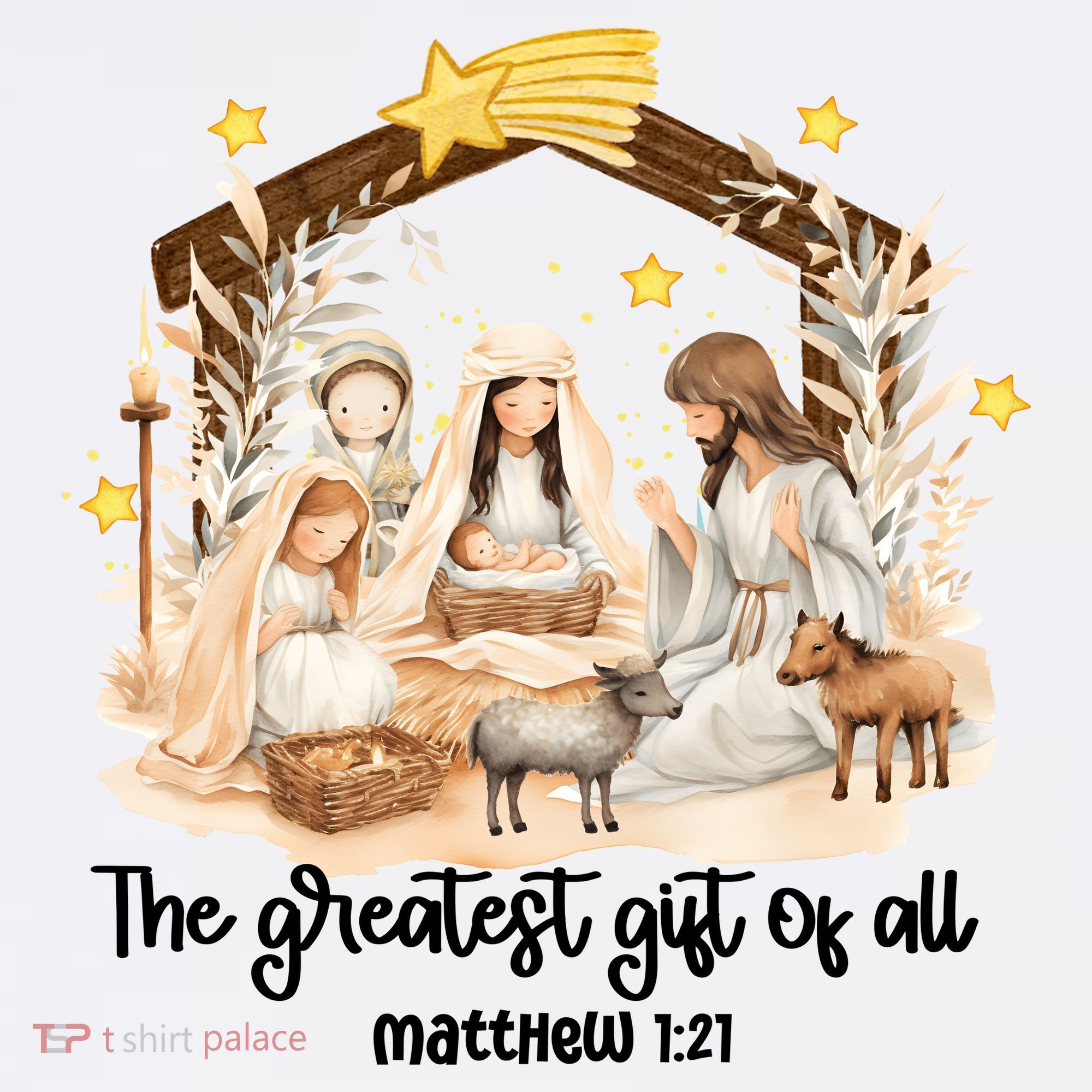 Jesus Christmas Nativity Scene Garment-Dyed Sweatshirt