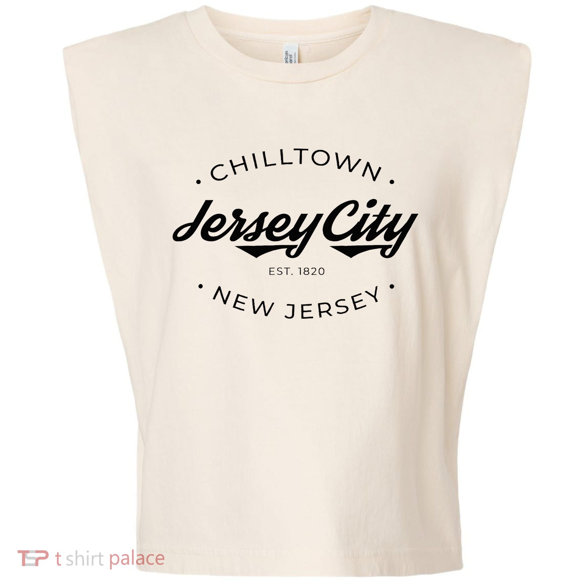 Jersey City New Jersey Chilltown Garment-Dyed Women's Muscle Tee
