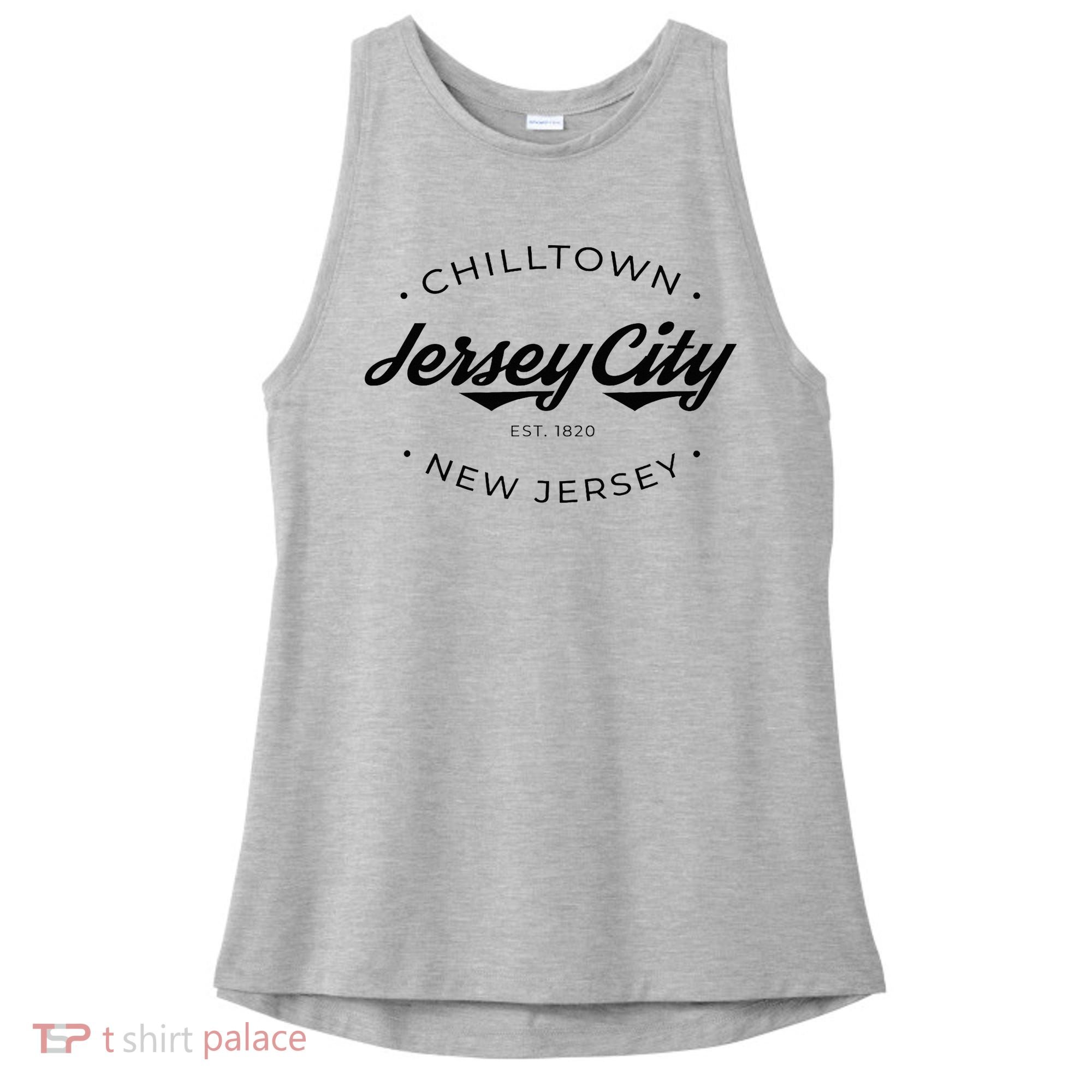 Jersey City New Jersey Chilltown Ladies PosiCharge Tri-Blend Wicking Tank