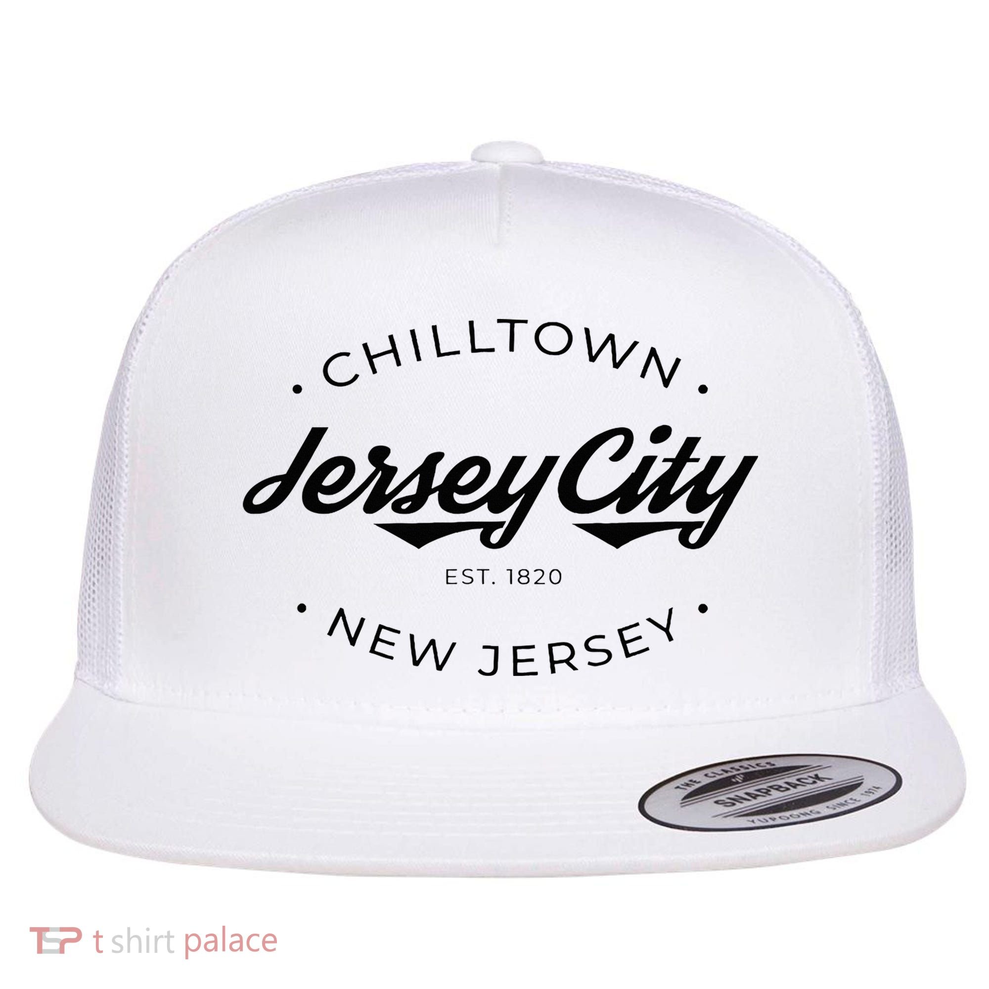Jersey City New Jersey Chilltown Flat Bill Trucker Hat