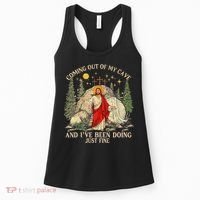 Jesus Coming Out Of My Cave And Ive Been Doing Just Fine Women's Tank Top thumb 0