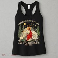 Jesus Coming Out Of My Cave And Ive Been Doing Just Fine Women's Tank Top thumb 3