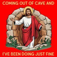 Jesus Coming Out Of My Cave And Ive Been Doing Just Fine Santa Hat thumb 1