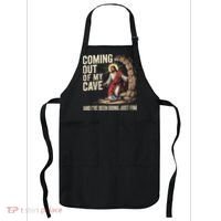 Jesus Coming Out Of My Cave And Ive Been Doing Just Fine Apron thumb 0